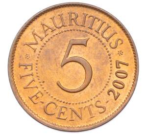 5 центов 2007 года Маврикий — Фото №1
