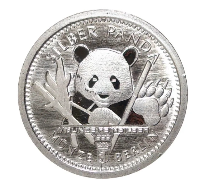 Монета Монетовидный инвестиционный слиток 2017 года «Серебряная панда» — 1/16 унции (Артикул M2-35325)