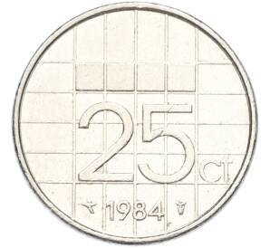 25 центов 1984 года Нидерланды — Фото №1