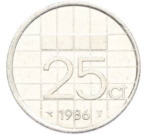 25 центов 1986 года Нидерланды — Фото №1