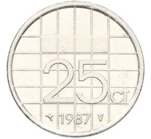 25 центов 1987 года Нидерланды — Фото №1