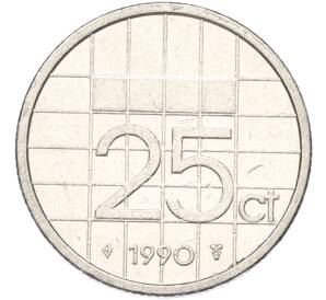 25 центов 1990 года Нидерланды — Фото №1
