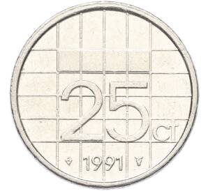 25 центов 1991 года Нидерланды — Фото №1