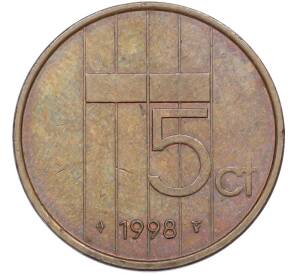 5 центов 1998 года Нидерланды — Фото №1