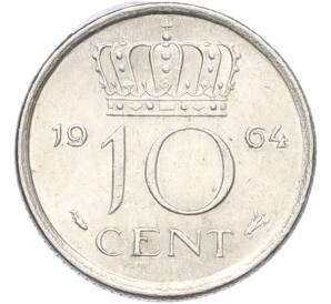 10 центов 1964 года Нидерланды — Фото №1