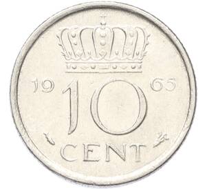 10 центов 1965 года Нидерланды — Фото №1