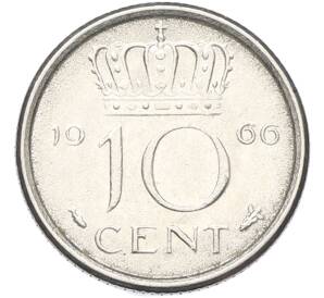 10 центов 1966 года Нидерланды — Фото №1