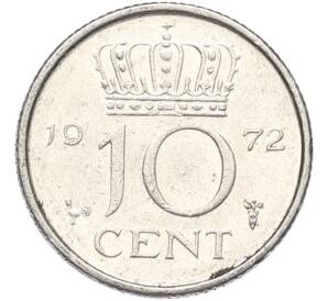 10 центов 1972 года Нидерланды — Фото №1