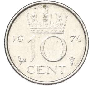 10 центов 1974 года Нидерланды — Фото №1