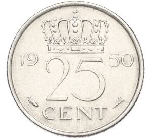 25 центов 1950 года Нидерланды — Фото №1
