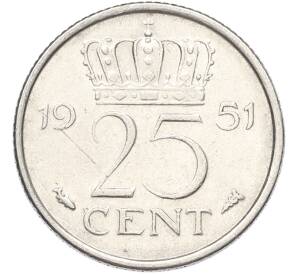 25 центов 1951 года Нидерланды — Фото №1