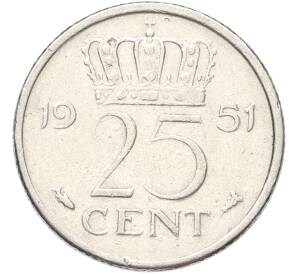 25 центов 1951 года Нидерланды — Фото №1