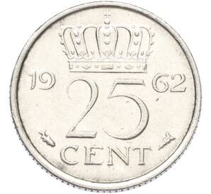 25 центов 1962 года Нидерланды — Фото №1