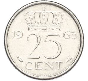 25 центов 1963 года Нидерланды — Фото №1