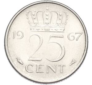 25 центов 1967 года Нидерланды — Фото №1