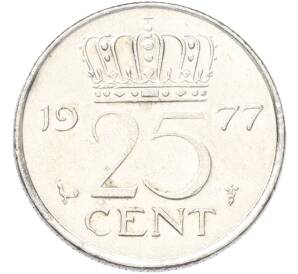 25 центов 1977 года Нидерланды — Фото №1