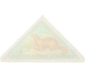 Почтовая марка 5 мунгу 1973 года Монголия «Фауна — Колонок» — Фото №2