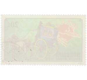 Почтовая марка 30 мунгу 1974 года Монголия «100-летие Всемирного почтового союза — Двуколка» — Фото №2