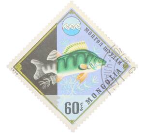 Почтовая марка 60 мунгу 1974 года Монголия «Защита окружающей среды — Окунь» — Фото №1