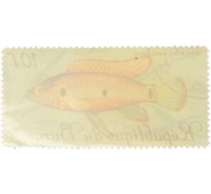 Почтовая марка 10 франков 1967 года Бурунди «Рыбы — Хемихромис-красавец» — Фото №2
