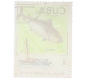 Почтовая марка 1 песо 1975 года Куба «Морская фауна — Полосатый тунец» — Фото №2