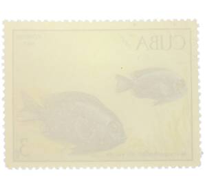 Почтовая марка 3 песо 1969 года Куба «Рыбы — Жёлтохвостый дамселфиш» — Фото №2