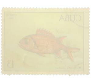 Почтовая марка 13 песо 1969 года Куба «Рыбы — Кандиль» — Фото №2