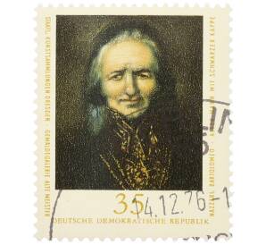 Почтовая марка 35 пфеннигов 1976 года Восточная Германия (ГДР) «Государственные коллекции произведений искусства Дрездена — Старик в черной шапке» — Фото №1