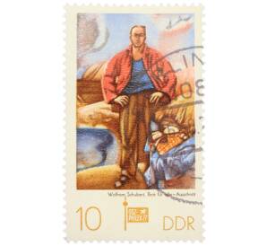 Почтовая марка 10 пфеннигов 1977 года Восточная Германия (ГДР) «Международная филателистическая выставка Соцфилэкс — Хлеб для всех» — Фото №1