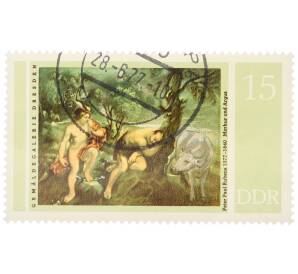 Почтовая марка 15 пфеннигов 1977 года Восточная Германия (ГДР) «400 лет со дня рождения Питера Пауля Рубенса — Меркурий и Аргус» — Фото №1