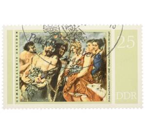 Почтовая марка 25 пфеннигов 1977 года Восточная Германия (ГДР) «400 лет со дня рождения Питера Пауля Рубенса — Возвращение Дианы с охоты» — Фото №1