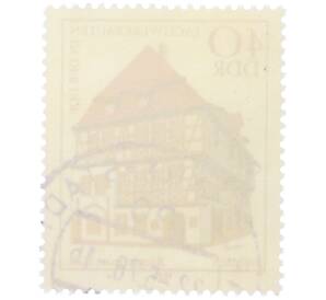 Почтовая марка 40 пфеннигов 1978 года Восточная Германия (ГДР) «Фахверковые здания — Бюргерский дом в Айзенахе» — Фото №2