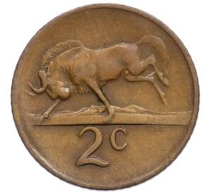 2 цента 1965 года ЮАР — Надпись на английском языке (SOUTH AFRICA) — Фото №1