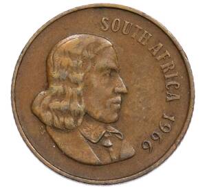 2 цента 1966 года ЮАР — Надпись на английском языке (SOUTH AFRICA) — Фото №2