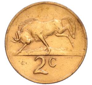 2 цента 1969 года ЮАР — Надпись на английском языке (SOUTH AFRICA) — Фото №1