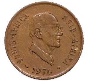 2 цента 1976 года ЮАР «Окончание президентства Якобуса Йоханнеса Фуше» — Фото №1