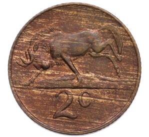 2 цента 1982 года ЮАР «Окончание президентства Бальтазара Йоханнеса Форстера» — Фото №2