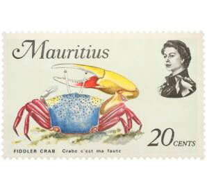 Почтовая марка 20 центов 1977 года Маврикий «Морская фауна» — Фото №1