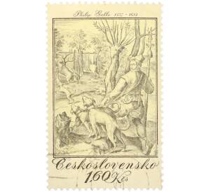 Почтовая марка 1.6 крон 1975 года Чехословакия «Охотничьи сцены — Охота на оленя» — Фото №1