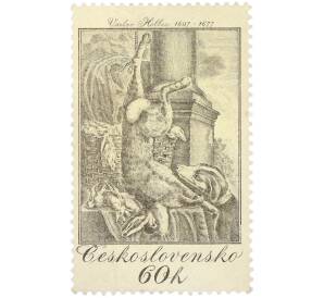 Почтовая марка 60 крон 1975 года Чехословакия «Охотничьи сцены — Охота на зайца» — Фото №1