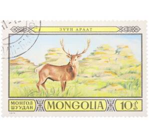 Почтовая марка 10 мунгу 1974 года Монголия «Животные заповедника» — Фото №1