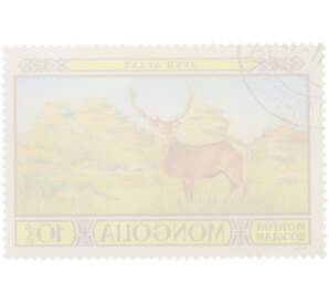 Почтовая марка 10 мунгу 1974 года Монголия «Животные заповедника» — Фото №2