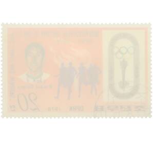 Почтовая марка 20 вон 1978 года Северная Корея «Олимпийские чемпионы— Рональд Делэйни» — Фото №2