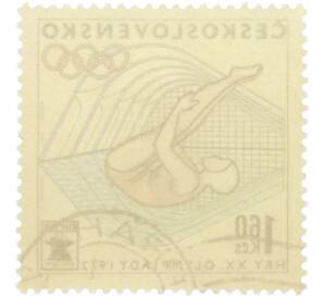 Почтовая марка 1.6 кроны 1972 года Чехословакия «Олимпийские игры в Мюнхене — Прыжки в воду» — Фото №2