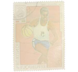 Почтовая марка 7 франков 1968 года Бурунди «Олимпийские игры в Мексике — Баскетбол» — Фото №2