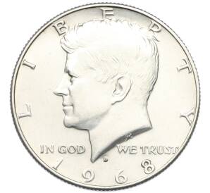 1/2 доллара (50 центов) 1968 года D США — Фото №1