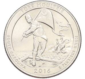 1/4 доллара (25 центов) 2016 года D США «Национальные парки — №35 Национальный парк Форт Молтри» — Фото №1