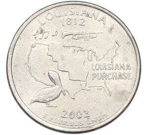 1/4 доллара (25 центов) 2002 года P США «Штаты и территории — Луизиана» — Фото №1