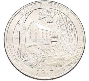 1/4 доллара (25 центов) 2017 года P США «Национальные парки — №38 Водные пути Озарк» — Фото №1