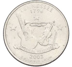 1/4 доллара (25 центов) 2002 года D США «Штаты и территории — Теннесси» — Фото №1